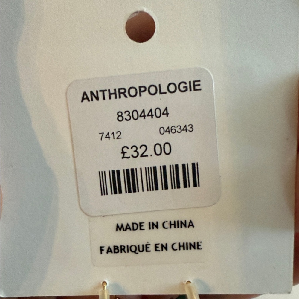 NWT Anthropologie Gold and Turquoise Dangle Earrings - Picture 3 of 6